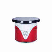 VW T1 Bus Table Oil Drum (208L) in Vintage Look - WHITE/RED