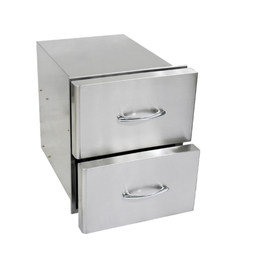 Stainless steel double drawers