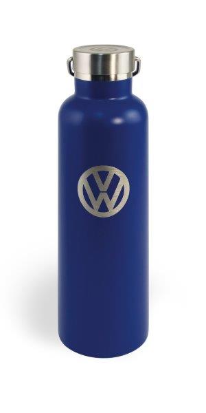 VW STAINLESS THERMAL DRINKING BOTTLE, VACUUM INSULATED, HOT / COLD, 735ml BLUE