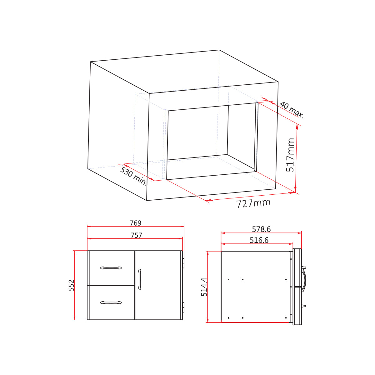 Door and Drawer Combo Unit | For In-Build
