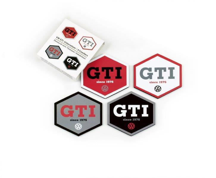 VW GTI COASTER 4-Piece Set – HEXAGON / 4 COLOURS