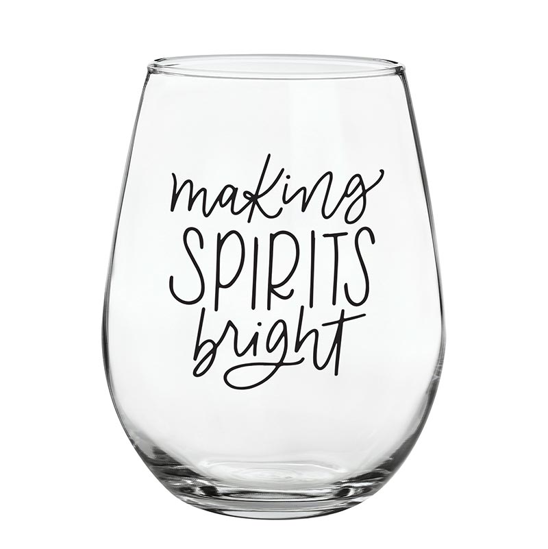 Stemless Wine Glass – Spirits Bright