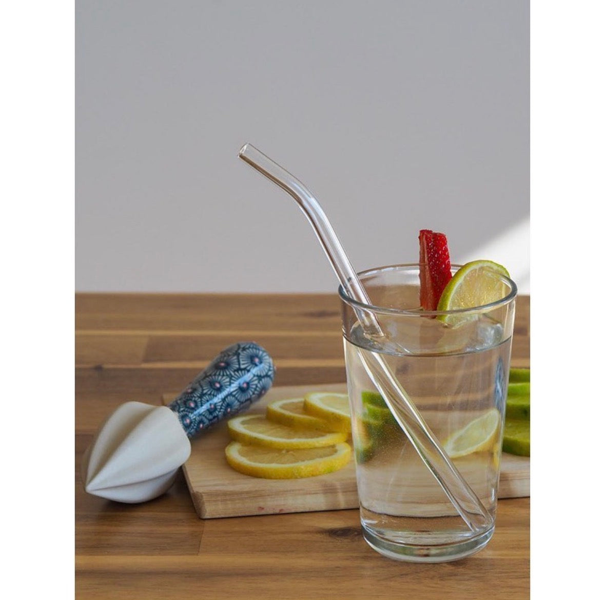 DRINKING STRAWS Set of 6 GLASS PASTEL