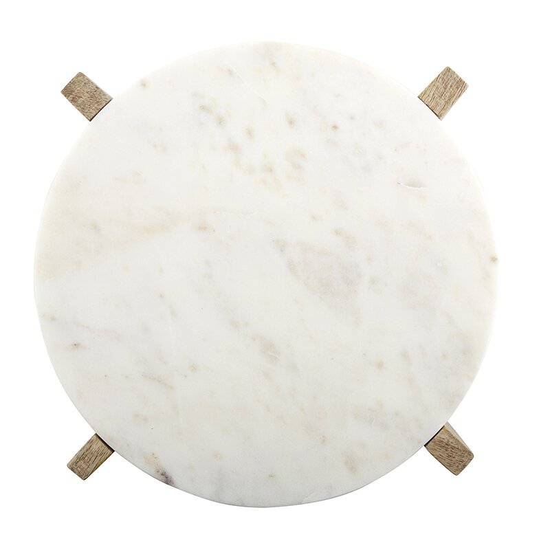 Marble Tray and Mango Wood Stand