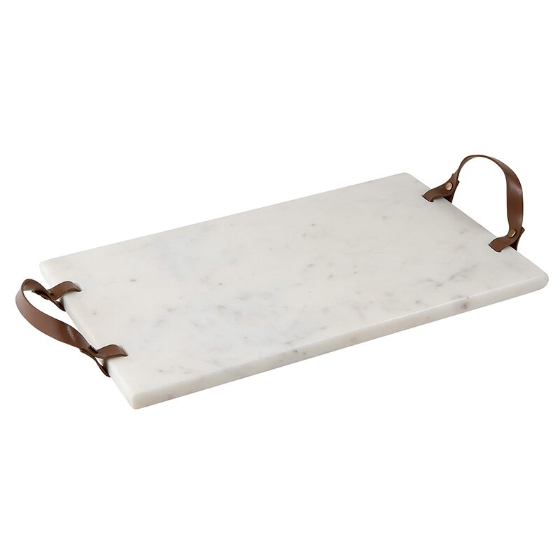 Marble Board with Leather Handles