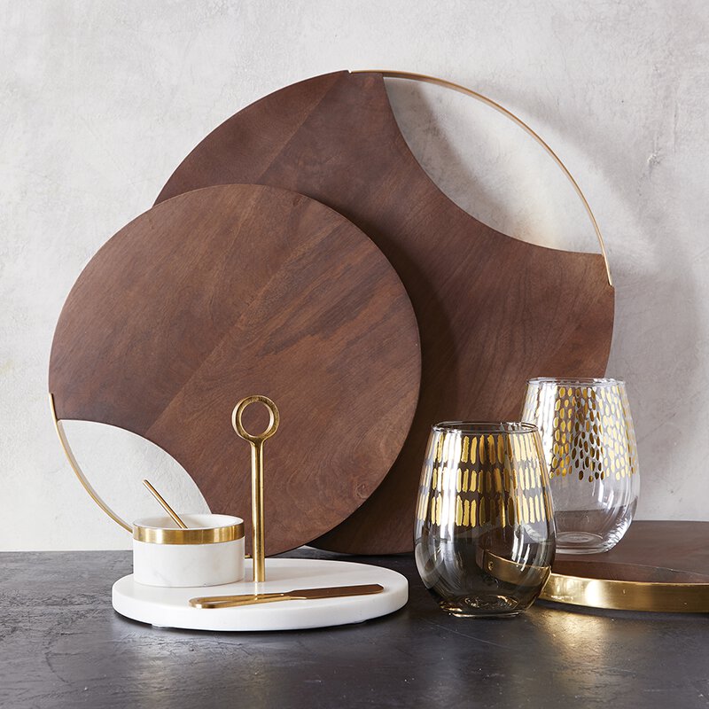 Marble Server With Brass Handle