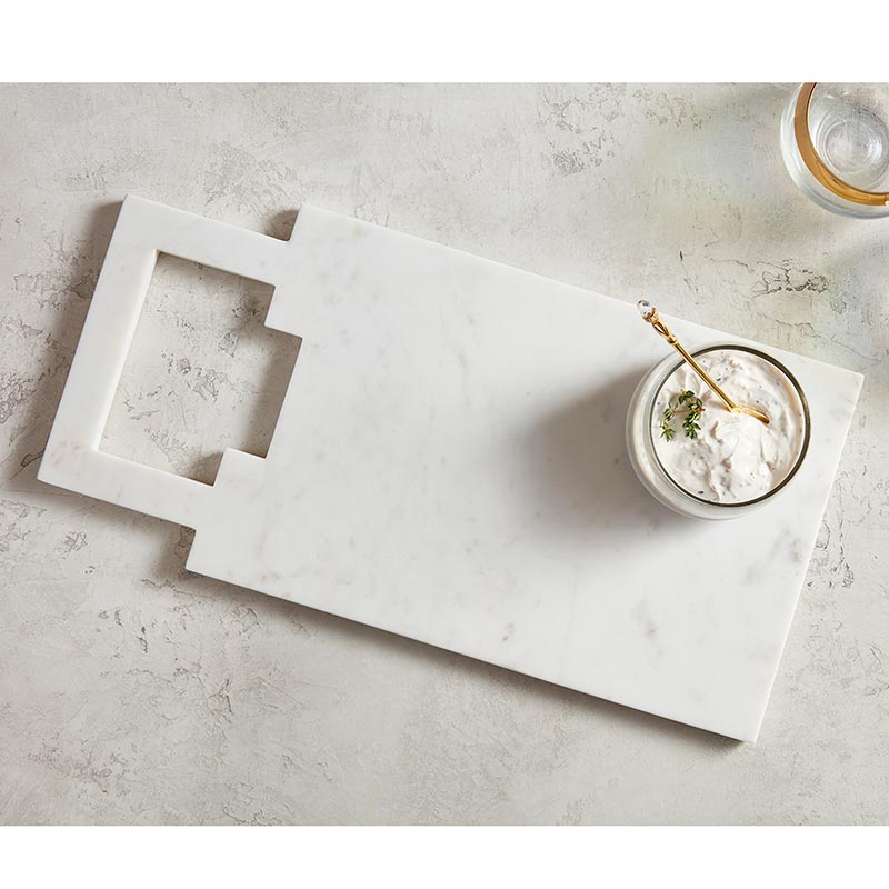 Marble Serving Tray with Square Handle