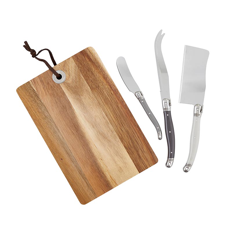 Cardboard Book Set – Acacia Wood Cheese Board with Knives