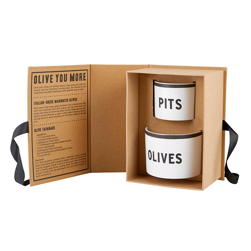 Cardboard Book Set – Olive + Pit Bowls