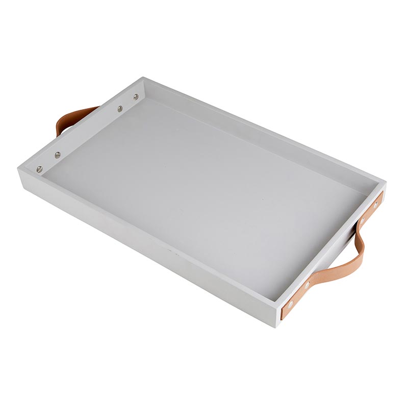 Cement Tray with Leather Handles