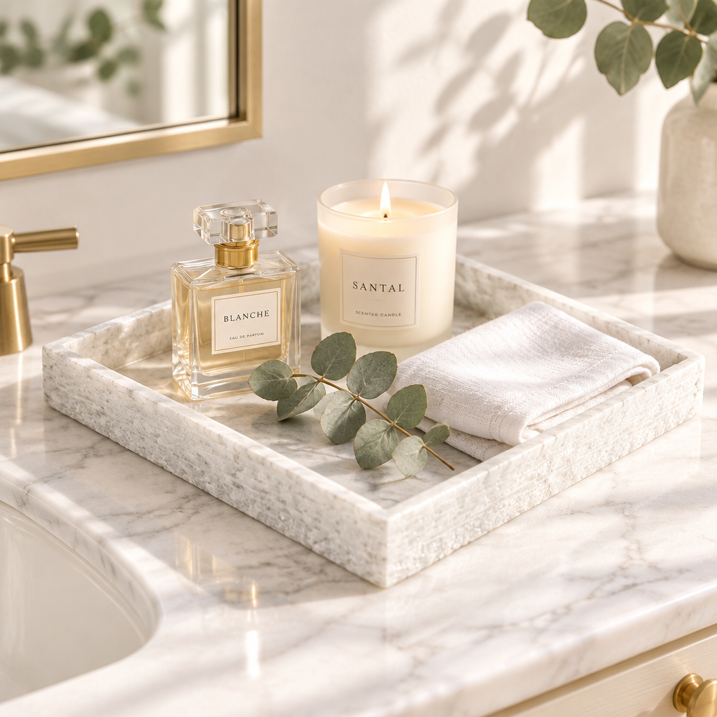 Square Marble Tray with sides
