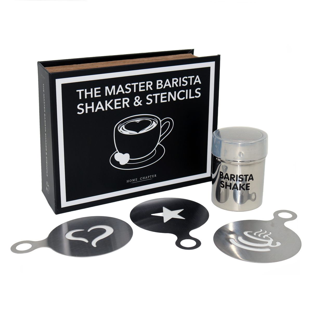 Master Barista Shaker & Stencil Set – Book Box