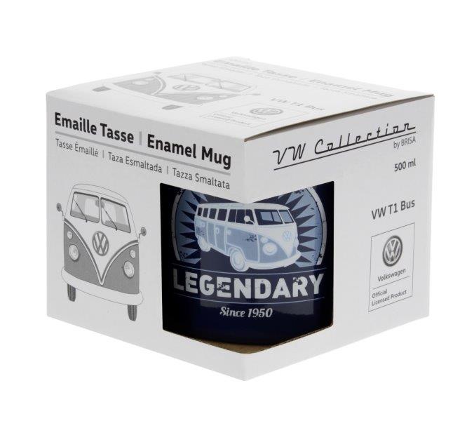 VW T1 BUS ENAMEL MUG 500ml in Gift Box – LEGENDARY / BLUE