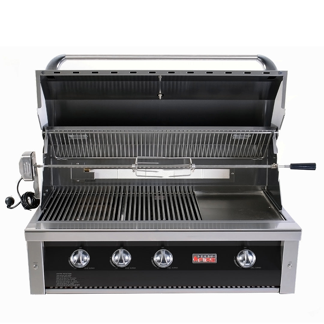 Deluxe 42" Gas BBQ Head Unit [For In-build] | Black Fascia