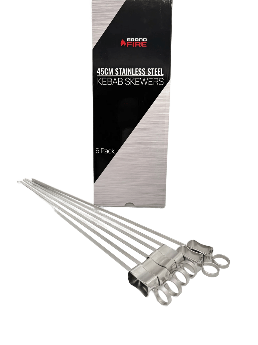 45cm Stainless Steel Kebab Skewers | 6 Pack