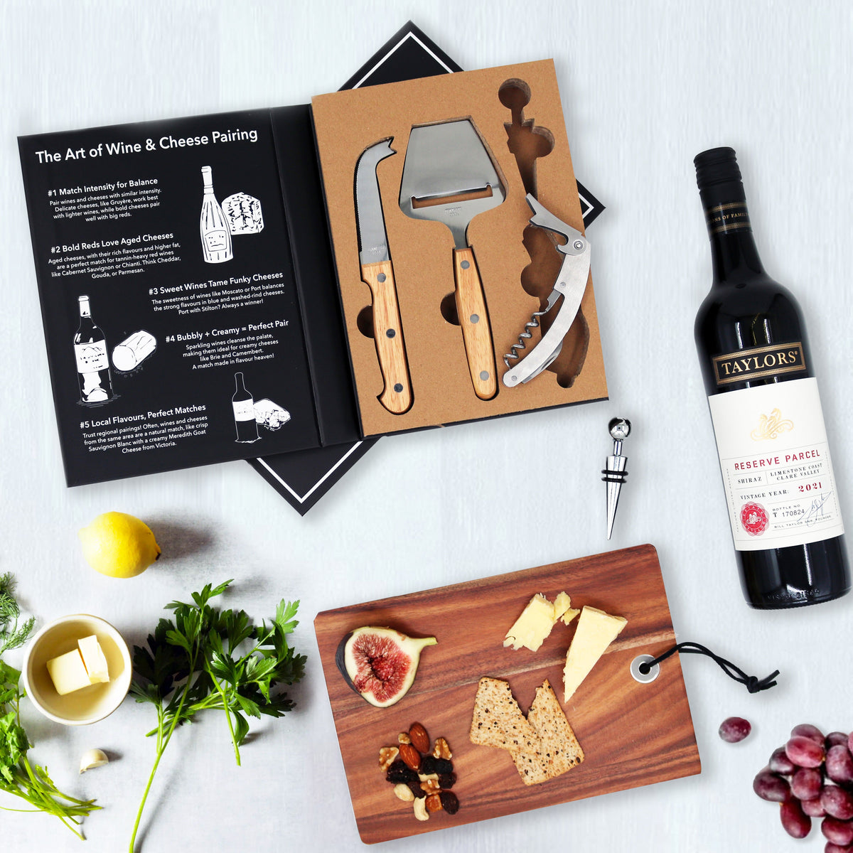 Cheese & Wine 4-Piece Set – Book Box