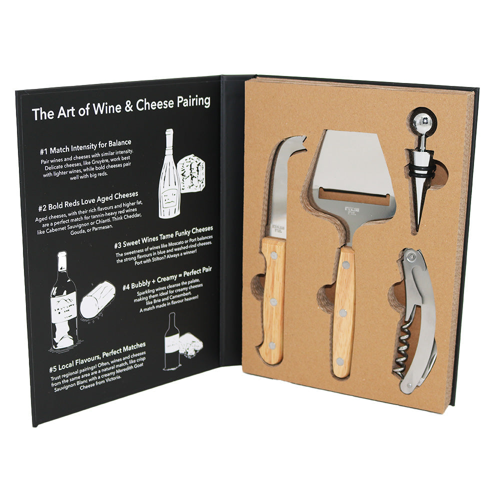 Cheese & Wine 4-Piece Set – Book Box