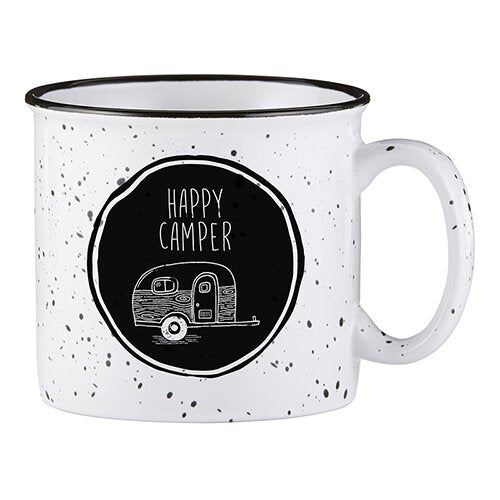 Campfire Mug – Happy Camper White