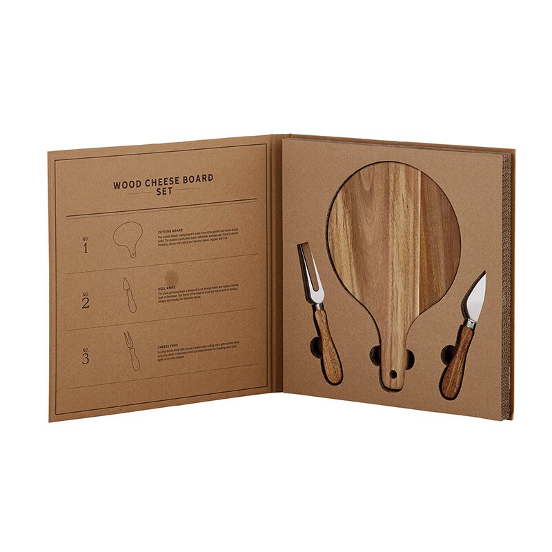 Cardboard Book Set – Wood Cheese Board