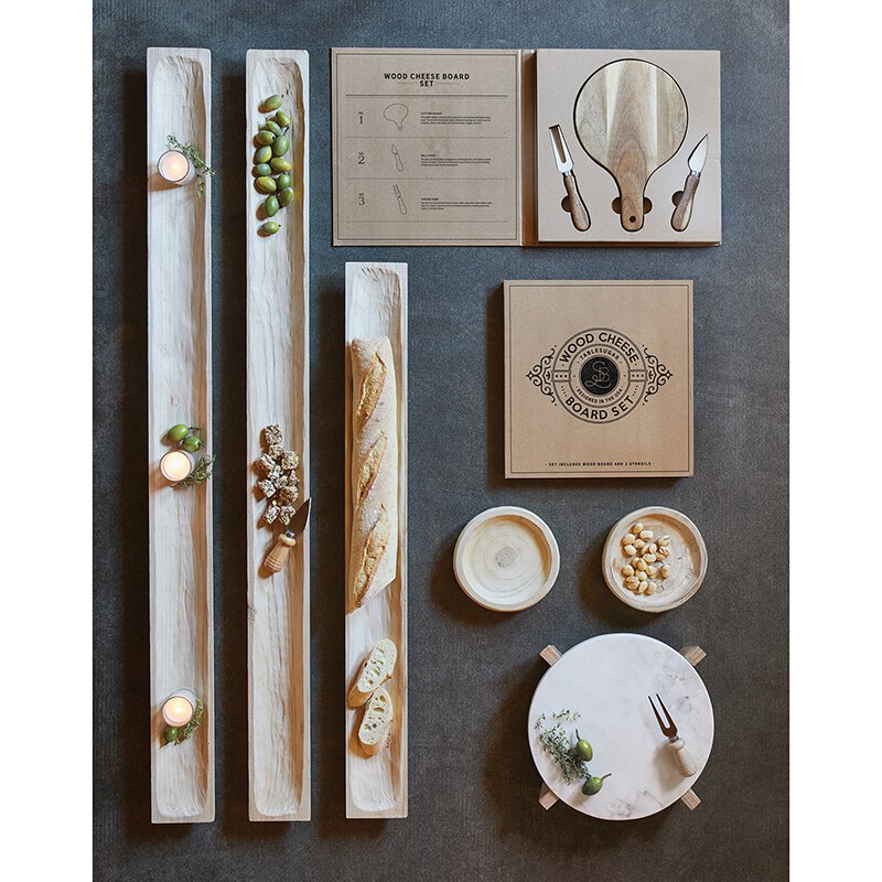 Cardboard Book Set – Wood Cheese Board