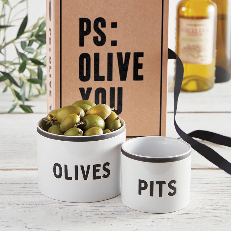 Cardboard Book Set – Olive + Pit Bowls