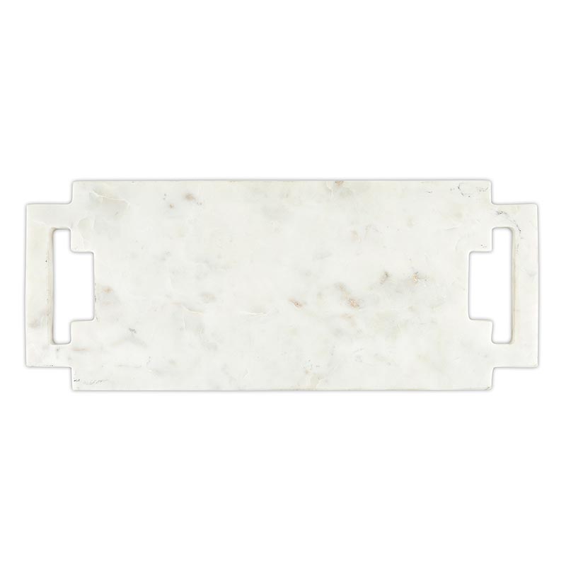Double Handle Marble Board Square Handle White