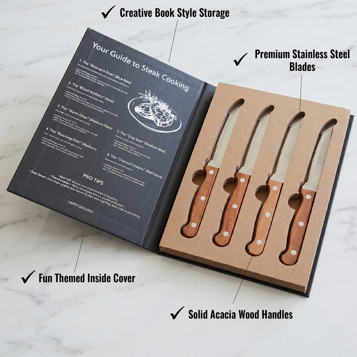 Premium Steak Knife Set – Book Box