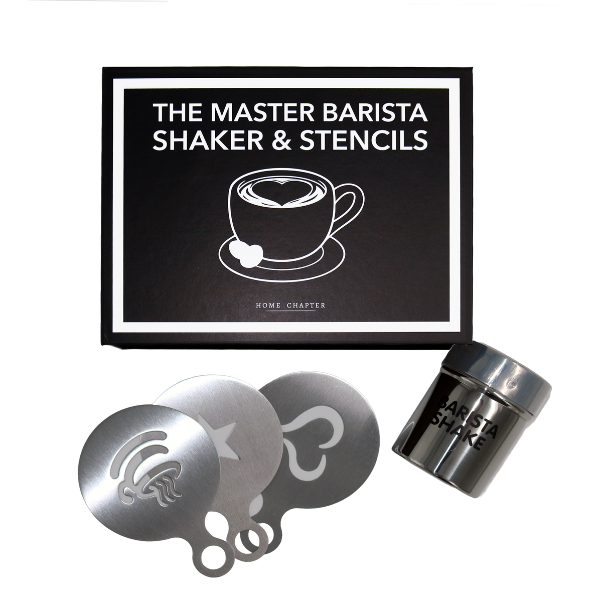 Master Barista Shaker & Stencil Set – Book Box